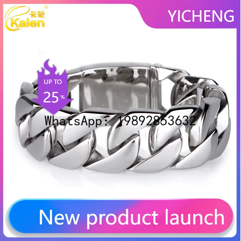 

Lyy fashion titanium steel thin cuban link bracelet men's jewelry stainless steel accessories