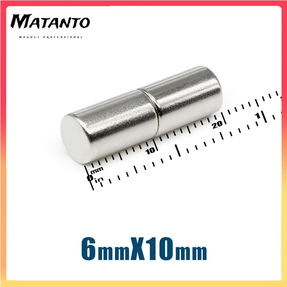 20/50/100PCS 6x10mm Mini Round Neodymium Magnets Super Strong N35 Powerful Fridge Magnets 6*10mm Magnetic Sheet Fishing Magnet