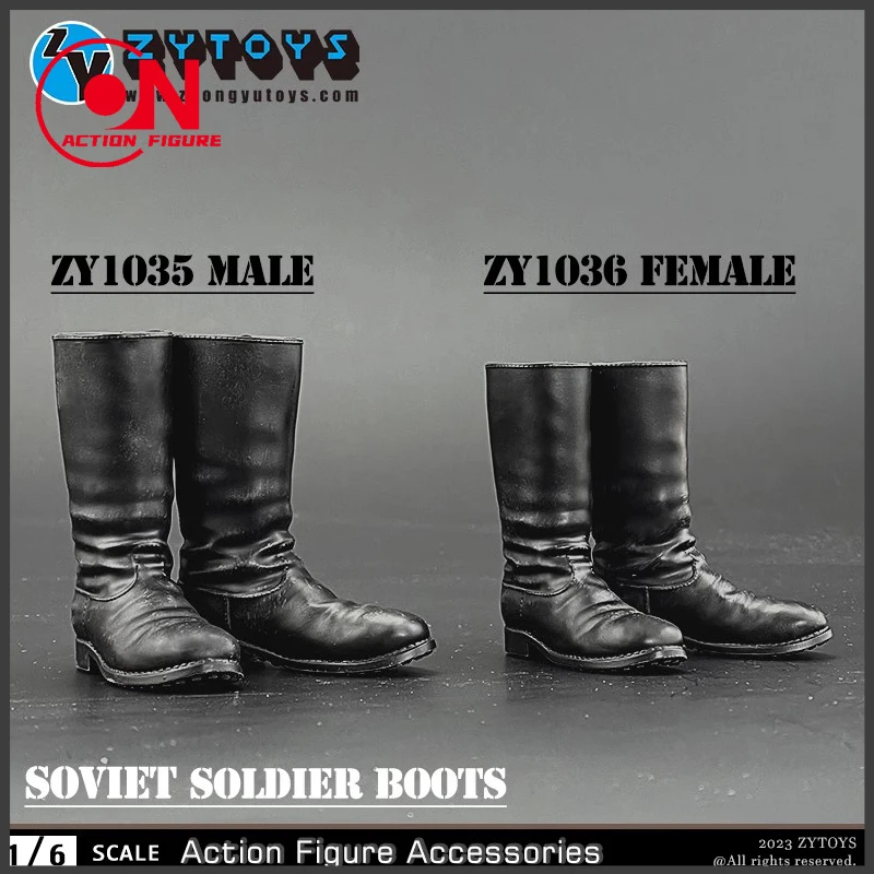 ZYTOYS ZY1035 ZY1036 Scala 1/6 Soldato Sovietico Stivali Maschio Femmina Scarpe Solide Modello Misura 12 ''Soldato Action Figure Corpo Bambole