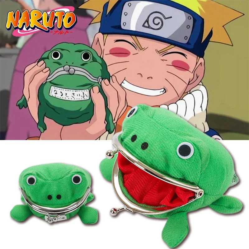 Anime Naruto Wallet Genuine Creative Uzumaki Naruto Frog Coin Purse Men Women Cosplay Props Plush Wallets Accessories Boys Gifts