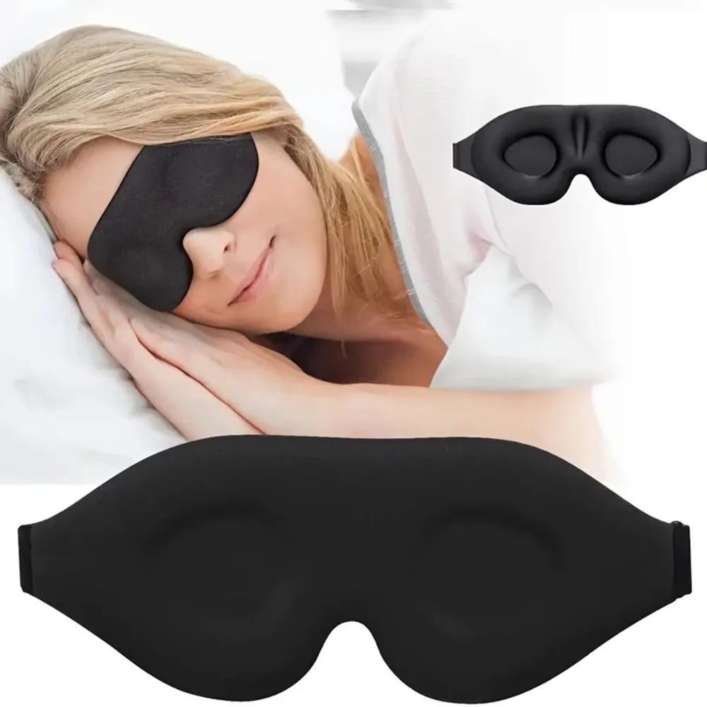 New Blackout Sleeping Mask Adjustable Strap Polyester 3D Eye Mask Breathable Lightweight Blindfold Mask Travel