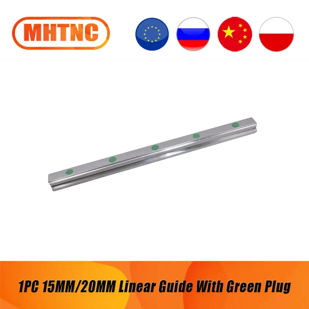 linear rail 1pc/lot HGH15/HGH20 / HGR15/HGR20 100-700mm linear guide with green plug size same as HIWIN Hole distance 60