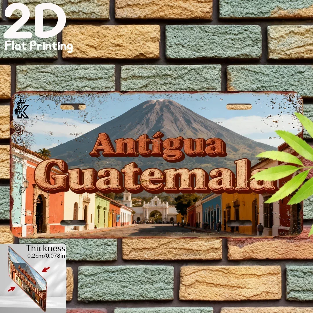 2D Flat –Single Piece, Vintage Sign, Decorative Plaque &Ornament ,Antigua, Guatemala, Vintage Home Decor, Cultural Theme Sign