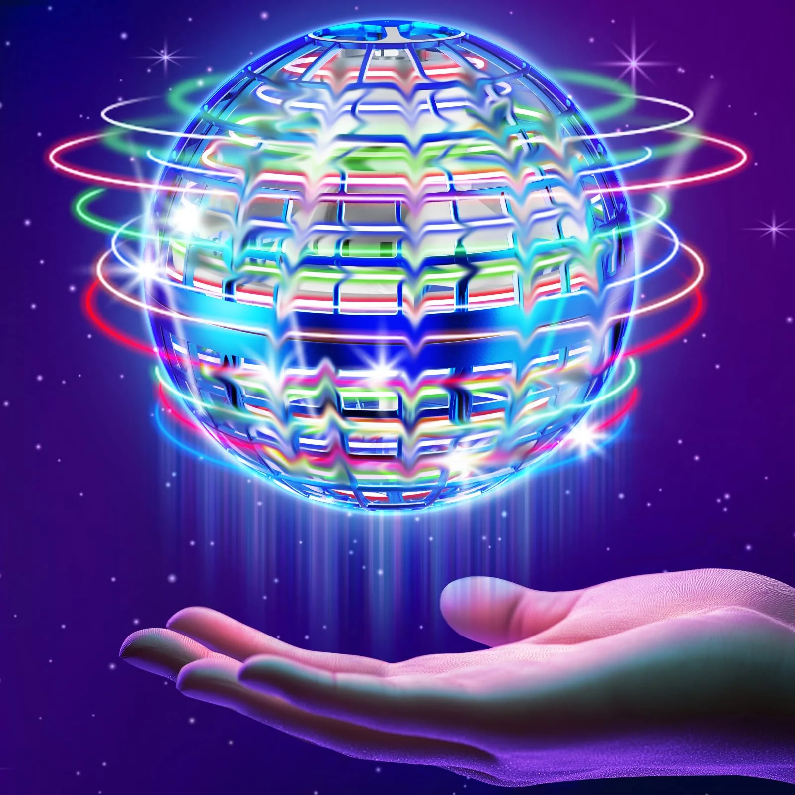 Luminous Magic Toy Ball Flying Spinning Ball Dart Toy Suitable for Children Handheld Control Color LED Rotating Suspended Ball