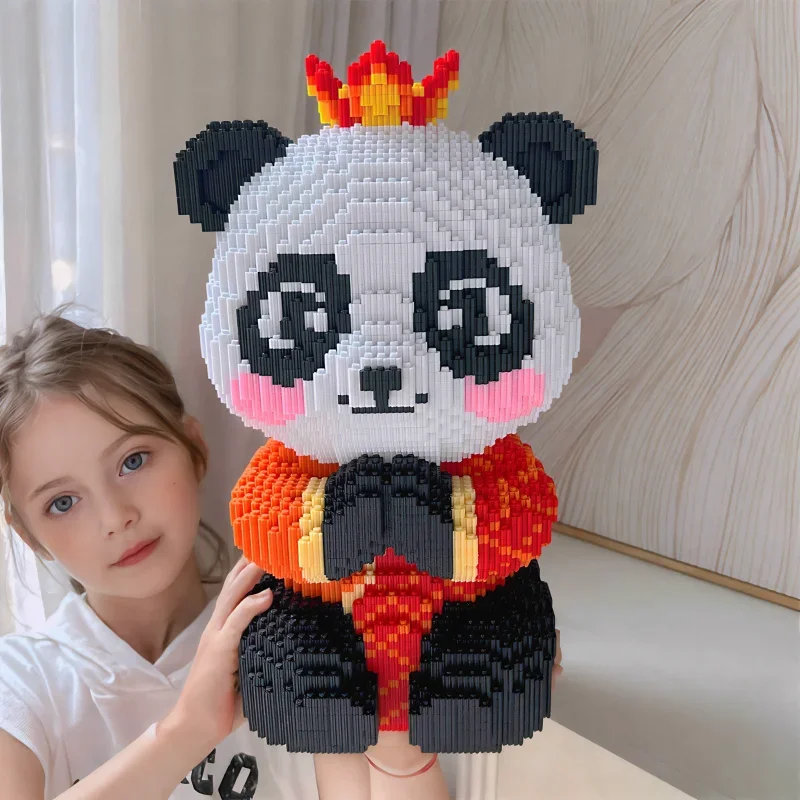 

Large panda small particle building blocks DIY educational toys parent-child cute cartoon animal Christmas gift toys wholesale