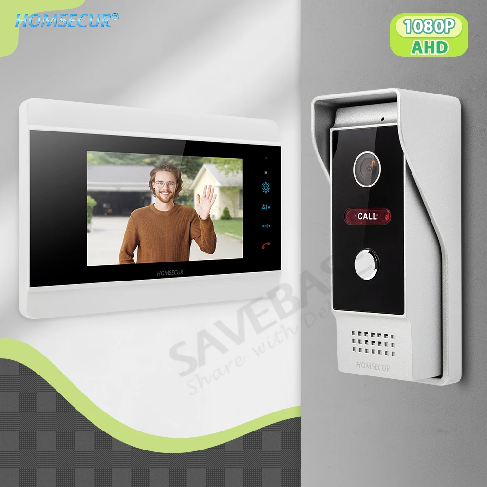 

Door Phone System 4 Wire HD 1080P Doorbell Camera 120° Rainproof 7" Video Intercom Monitor Mute Mode Home Security Night Vision