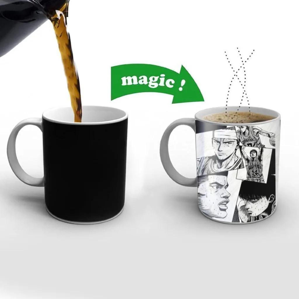 

Classic-Popular-Anime-Slam-Dunk-Cartoon-Free shipping Mug Changing Color Ceramic Coffee Mugs Magic Tea Cup Best Gift
