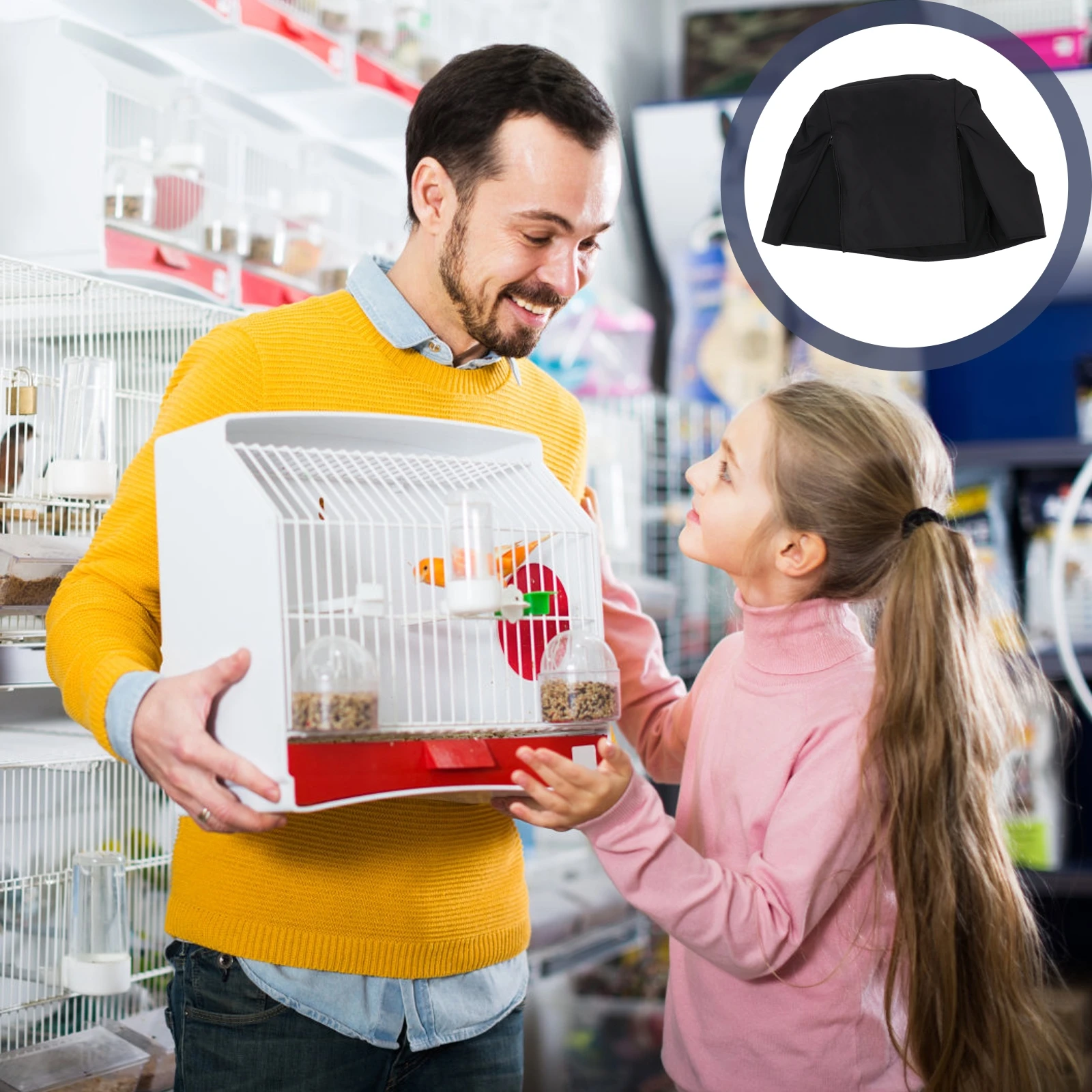 

Winter Windproof Bird Cage Cover Square Shape Zipper Closure Cold Proof Night Blackout Protector for Parrot Cage