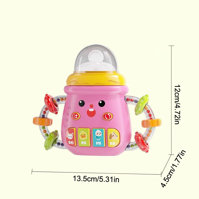 Mordedor Musical para Bebés de 0 a 12 Meses, Chupete, Sonajero Suave para Recién Nacidos, Juguete Educativo Móvil, Sonajeros con Música Relajante