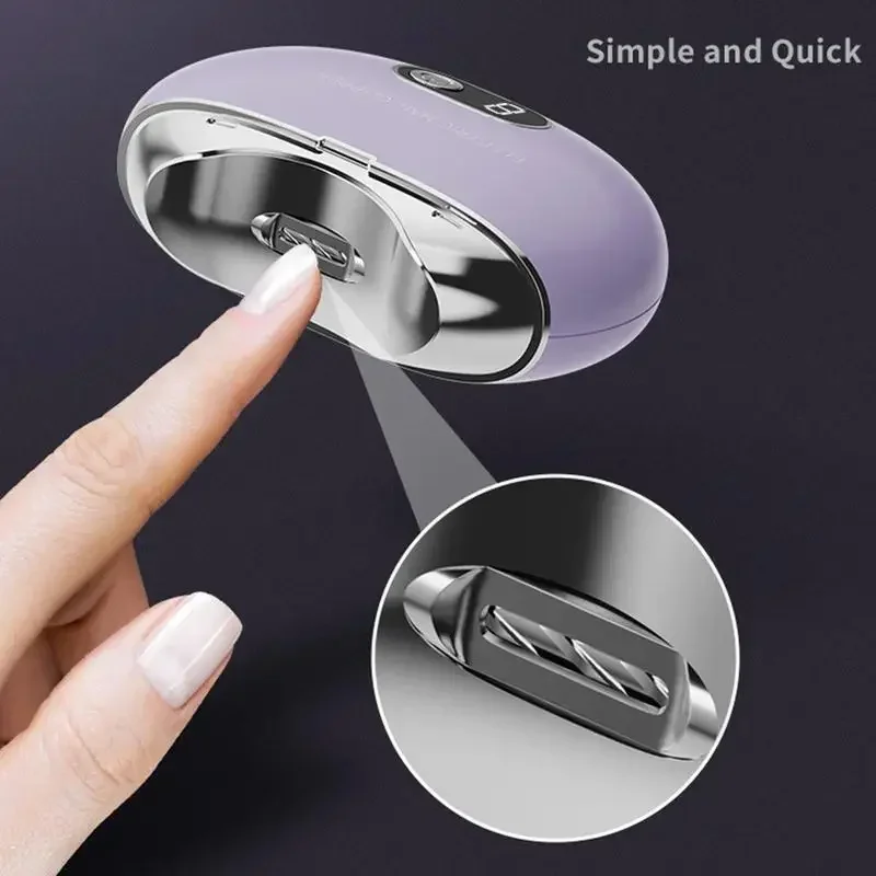 Mini Electric Nail Clippers With UV Light Rechargeable Nail Trimming Machine Automatic Nail Polishing Trimmer Clipper Cutter