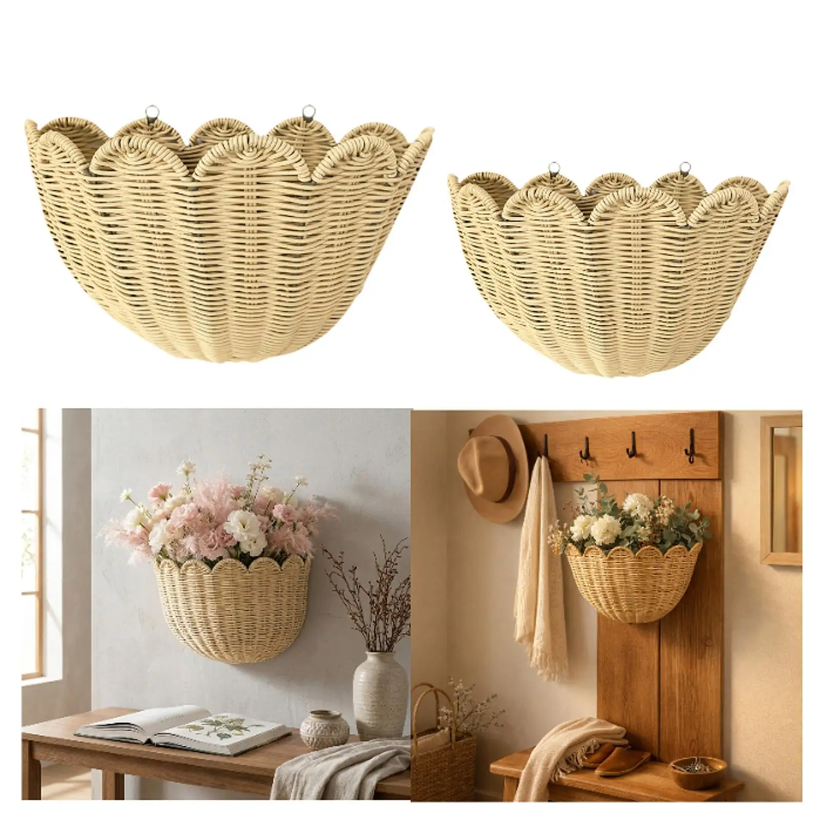 

Подвесная корзина ручной работы, винтажная настенная корзина для экономии пространства, декор для дома, настенная подвесная корзина для цветов, фруктов и мелочей на дверь