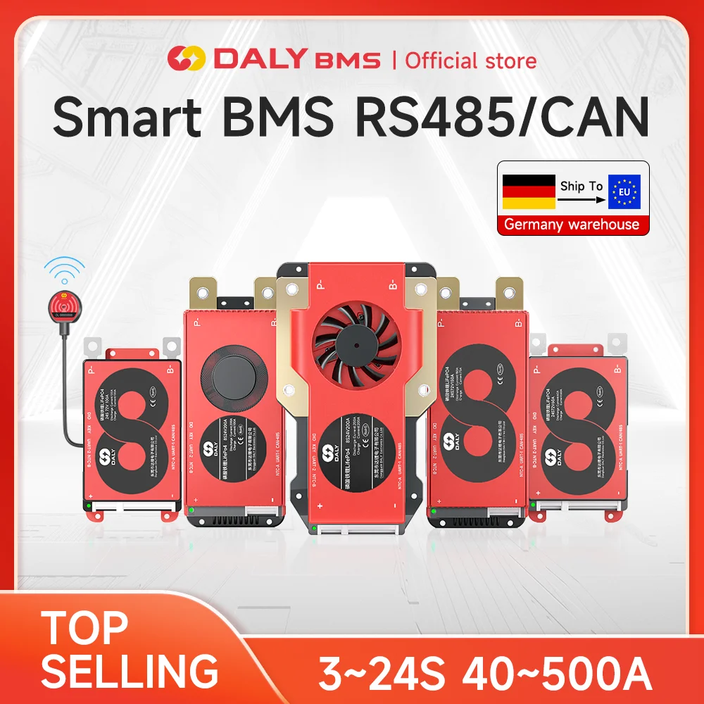 Daly Smart BMS LiFePo4 4S 12V 24S 72V 48V 16S 40A 60A 100A 150A 200A 250A Li-Ion BMS 7S 13S 14S 48V Per batterie di alimentazione