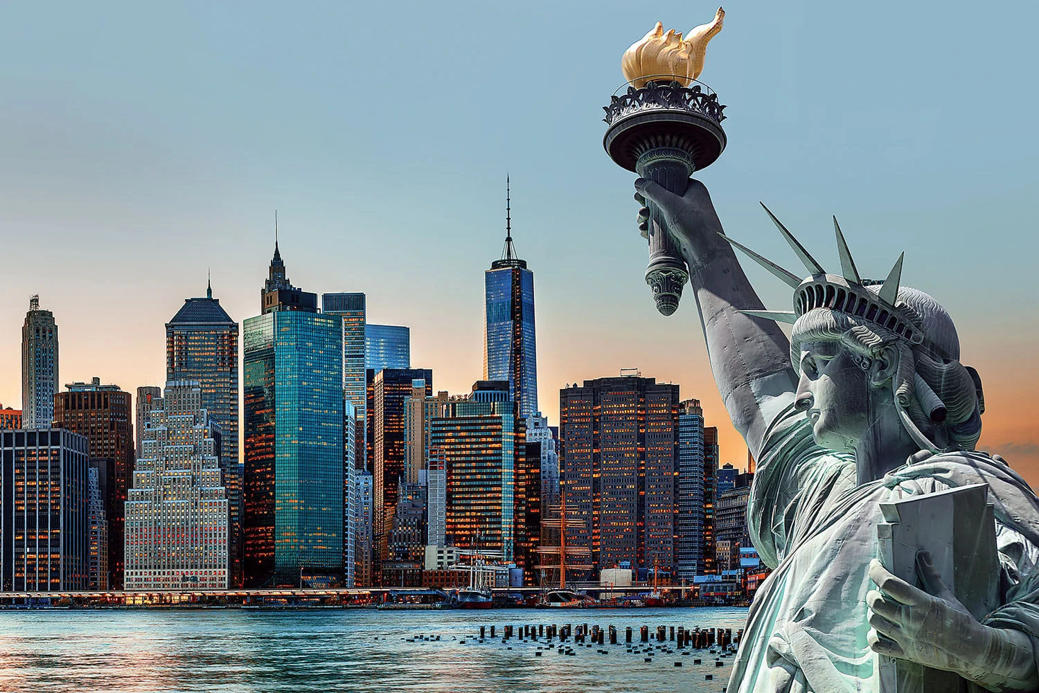 

﻿ 1000 Pcs Jigsaw Puzzles Manhattan Skyline Toys Gift Educational Intellectual Decompressing Fun Family Game