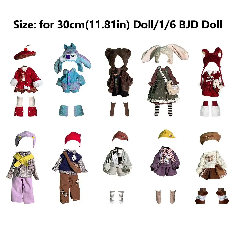 Roupas de Boneca BJD Estilo Princesa 6 Pontos, Meias Listradas para Boneca Princesa de Corpo Gordinho de 30cm, Conjunto de Roupas para Bonecas, Coleção de Bonecas