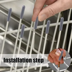 100X Dishwasher Rack Cap Tip Cover Cap Flexible Round End Cap Protective Sleeves for Sharp Article To Prevent Collision Supplies