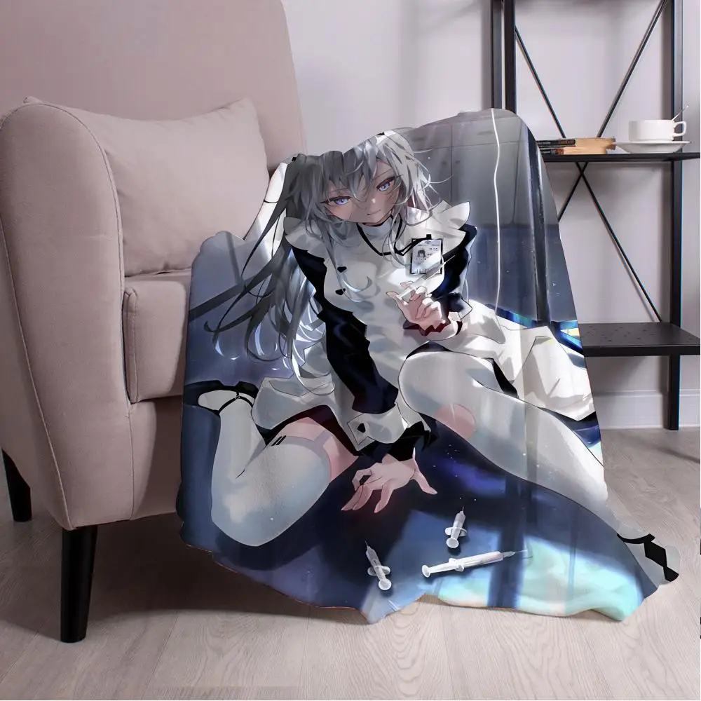 

Maid giving injection Throw Blanket Aesthetic Art Flannel Blanket Portable Home Travel Camping Sofa Picnic Thickening Flannel B