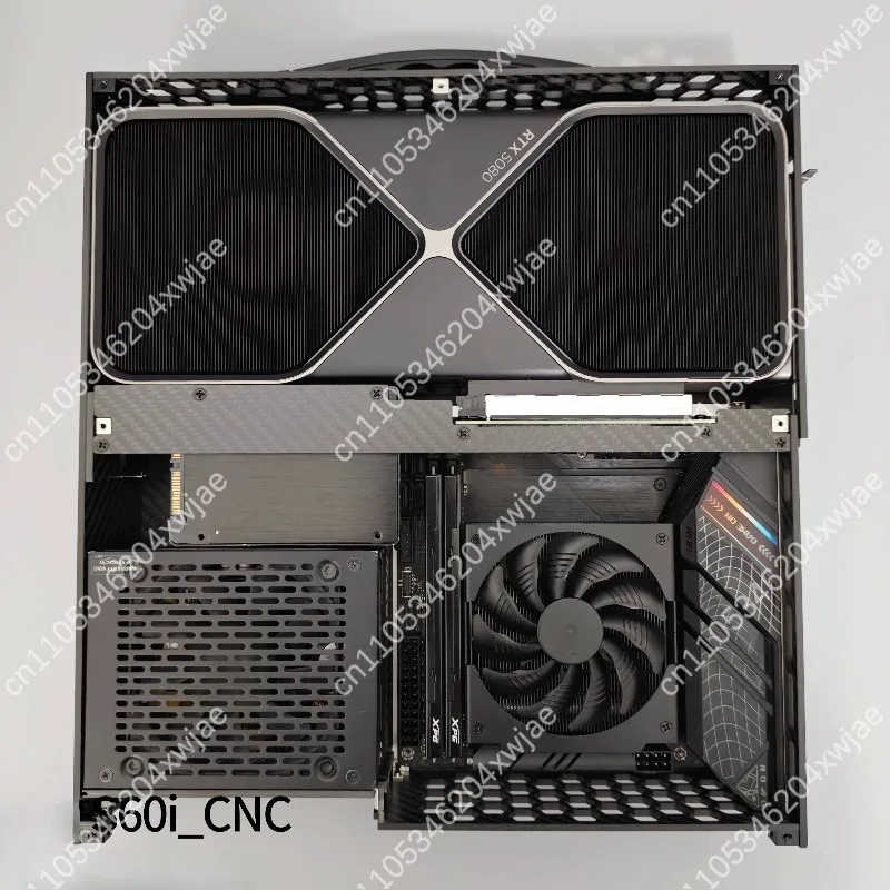 6L Portable S59 S60 ITX Computer Cabinet Flat Design Compatible SFX PSU Triple Cooling Fan GPU Small Host