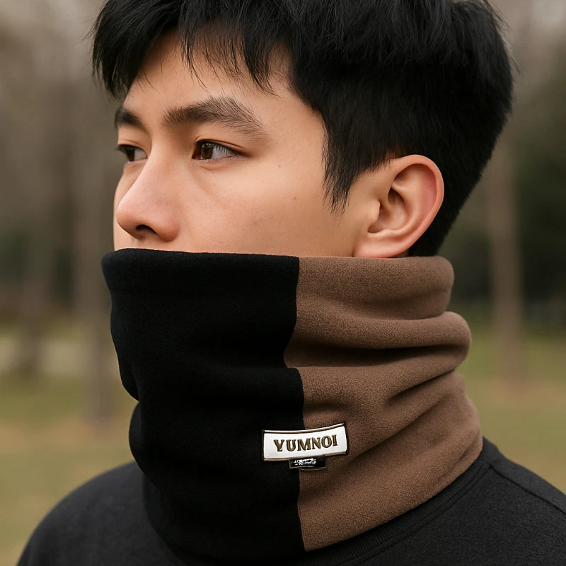 Feminino quente pescoço mais quente grosso velo cachecol máscara facial à prova de vento térmica pescoço capa ideal para esportes ao ar livre de inverno e uso diário