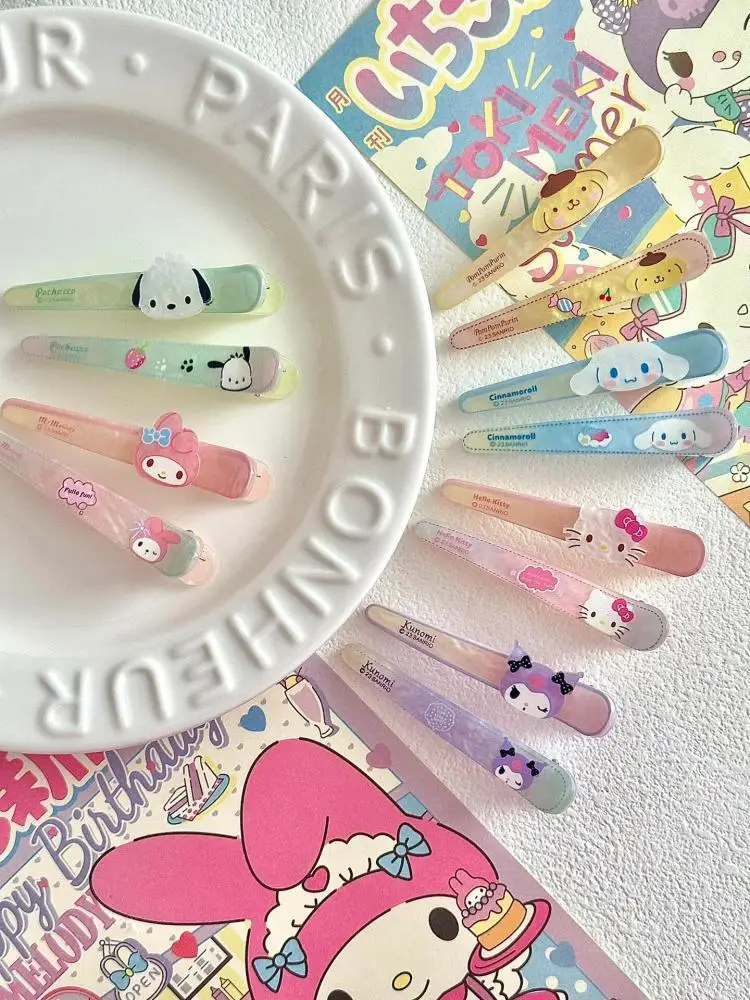 Sanrio Hair Clips Anime My Melody Kuromi Cinnamoroll Pochacco KT Hairpin Cartoon Artistic Fashions Accessories Gifts for Girls