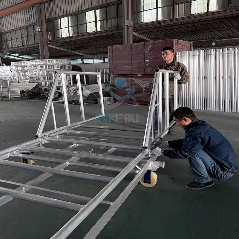 Factory Directly Shipped Aluminum Alloy Mobile Scaffolding System 10.2m Height with Aluminum Wood Composite Board