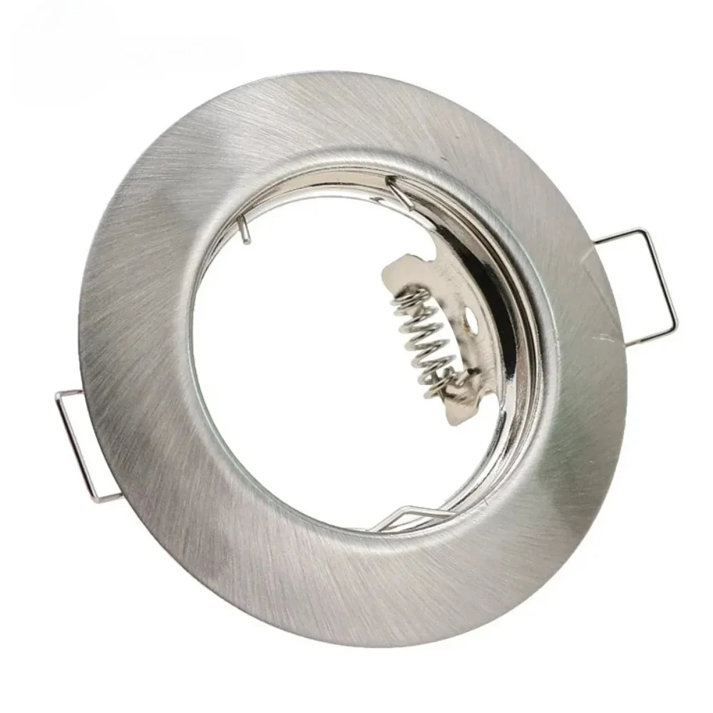 JOYINLED Recessed Light Frame, GU10 MR16 Downlight, Round Ceiling Spotlight, Factory White Satin Nickel Metal Lamp Fixtures Kit