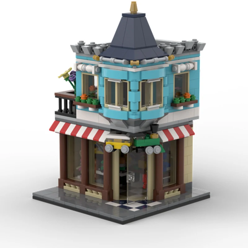 635PCS MOC Toy Shop Corner Modular Buildings DIY Educational Building Blocks Set for Kids Assembly Birthday Christmas Gift