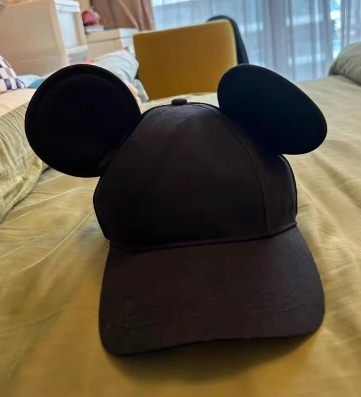 Official Disney Mickey Mouse Black Baseball Cap Thin And Cool Sun Hat Pure Cotton Summer Cap Adult Birthday Gift