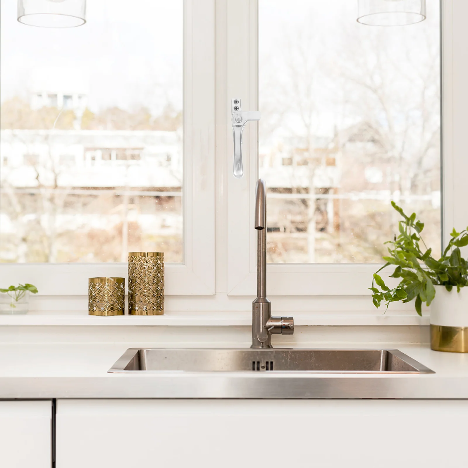 

Window Sash Lock Sliding Handle Secure Window Safety Lock Replacement Part Durable for Vertical Horizontal Single Double Hung