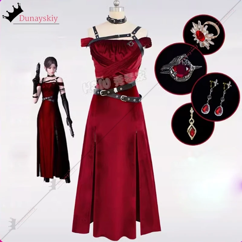 أزياء لعبة الحب والمساحة العميقة التأثيرية أنيمي سيلوس سوباس البطلة لعب الأدوار فستان أحمر للنساء بدلة حفلات الهالوين (S-XL)