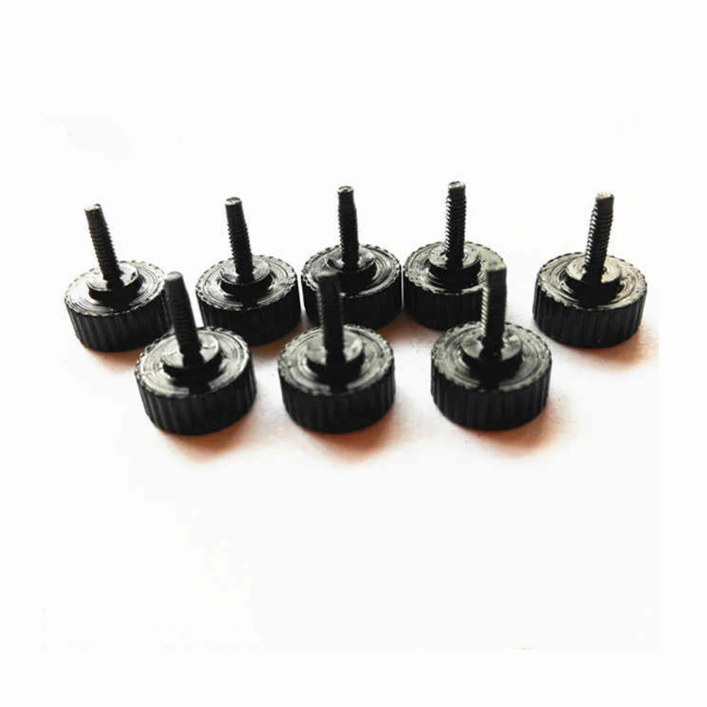 10-50Pcs Carbon Steel Knurled Hand Tighten Adjust Screw M1.6*3/4/5/6/8/10 Black Flat Head Bolt For DIY & Lens & Caliper