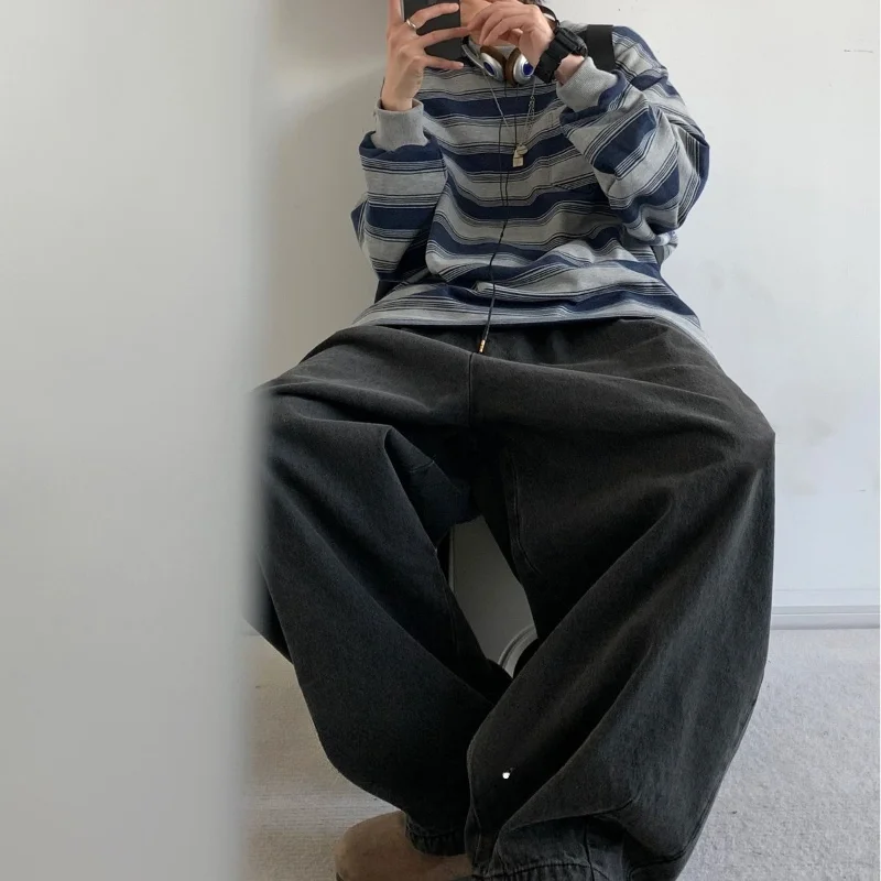 Retro Old Long-sleeved Sea Soul Shirt Boys and Girls Spring Couple Crew Neck Bottoming Shirt Striped
