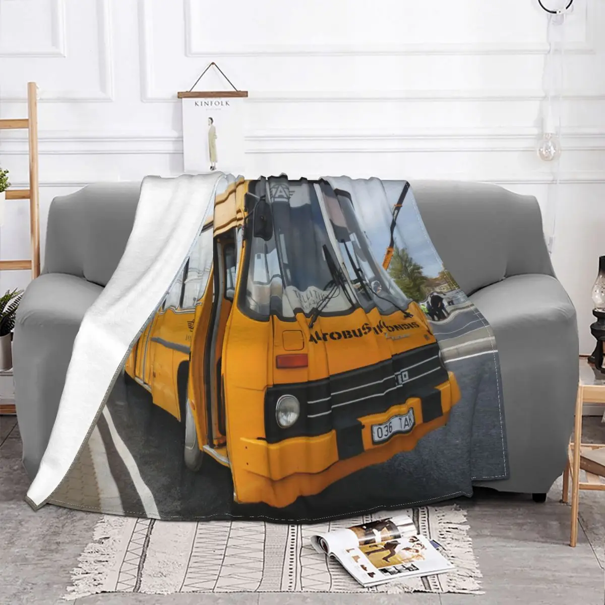 Ikarus 4 Yellow Car Blanket Flannel Printed Multi-function Super Warm Throw Blanket for Bed Couch Quilt