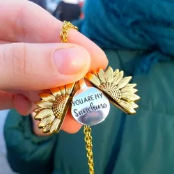 Vous êtes mon soleil, Collier pendentif tournesol, Boho, bijoux meilleurs cadeaux d'amitié, Collier avec lettres