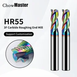 Chowmaster HRC55 3 Flute Carbide Roughing End Mill 3-20mm Diameter DLC Coated Aluminum Milling Cutter 3F Lengthen Endmills