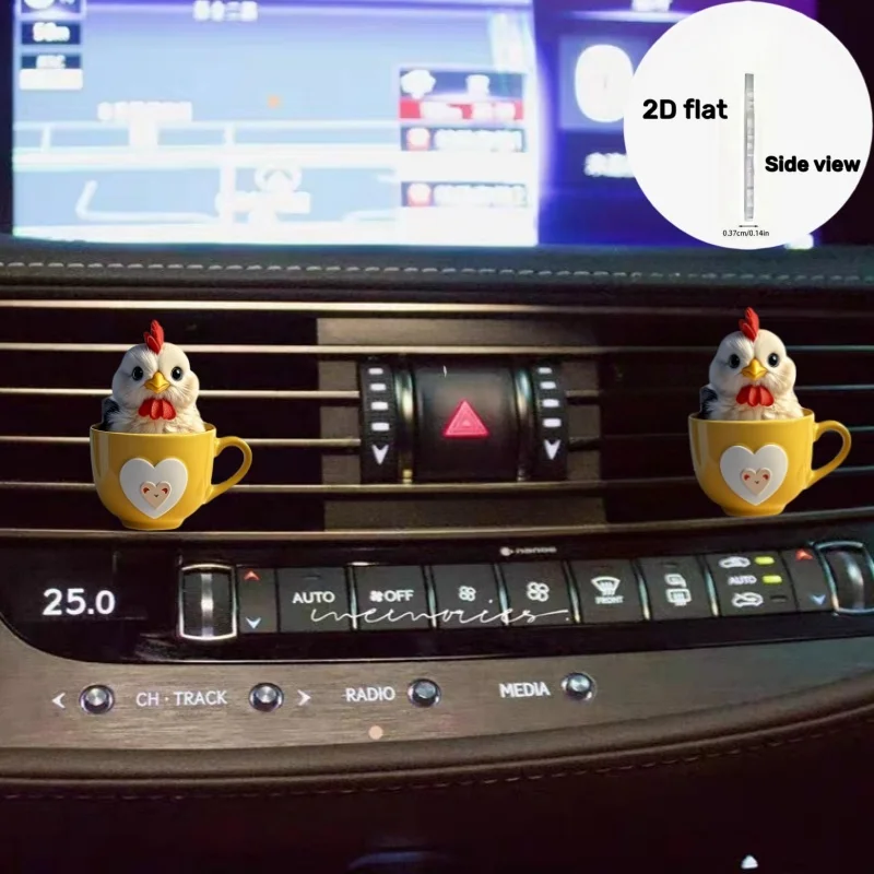 

2D Flat Acrylic Cute Car Vent Clip Decoration Fragrant&Fashionable Automotive Interior Cartoon Accessories Nice Air Freshener
