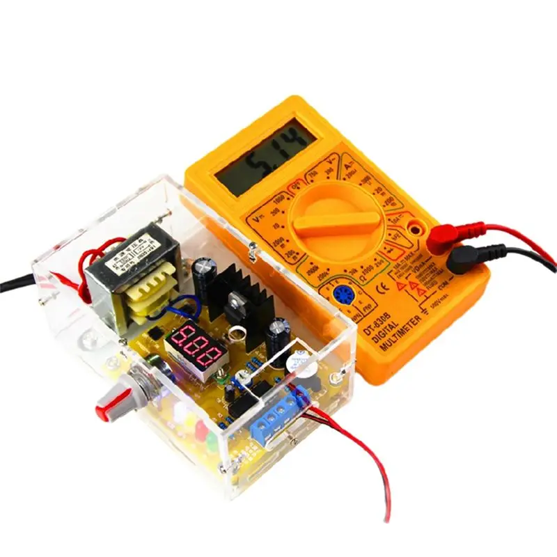 CQMF-LM317 Adjustable Voltage Regulated Power Supply DIY Kit 220V Transformer Stabilized Power Supply Laboratory EU PLUG