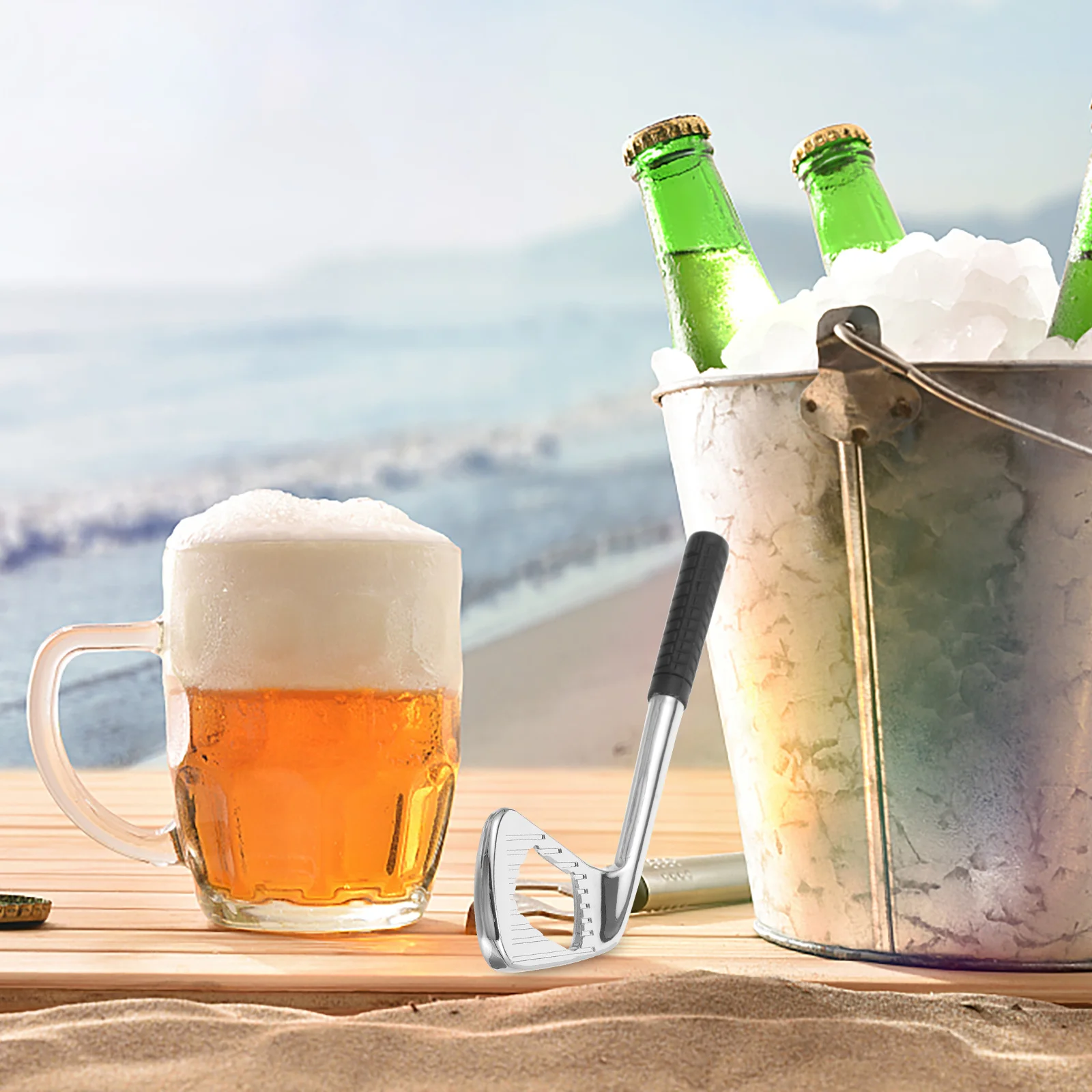 

Golf Shaft Shaped Alloy Bottle Opener Creative Metal Beer Can Opener Portable Manual Opening Tool For Party Bar Camping Holiday
