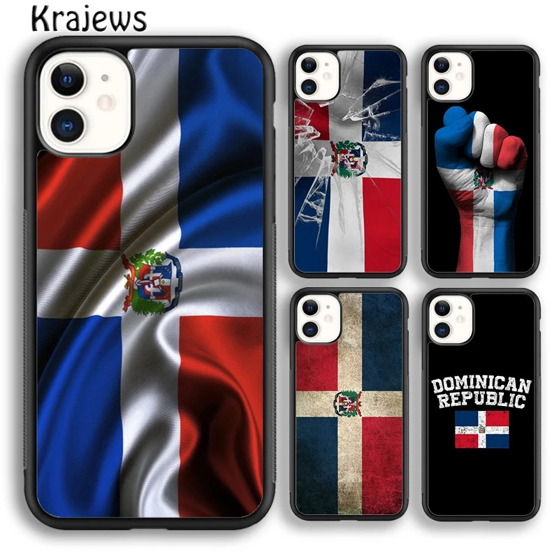 Krajews Dominican Republic Flag Phone Case Cover For iPhone 16 15 SE2020 14 6 7 8 plus 11 12 13 pro max Plus coque Fundas