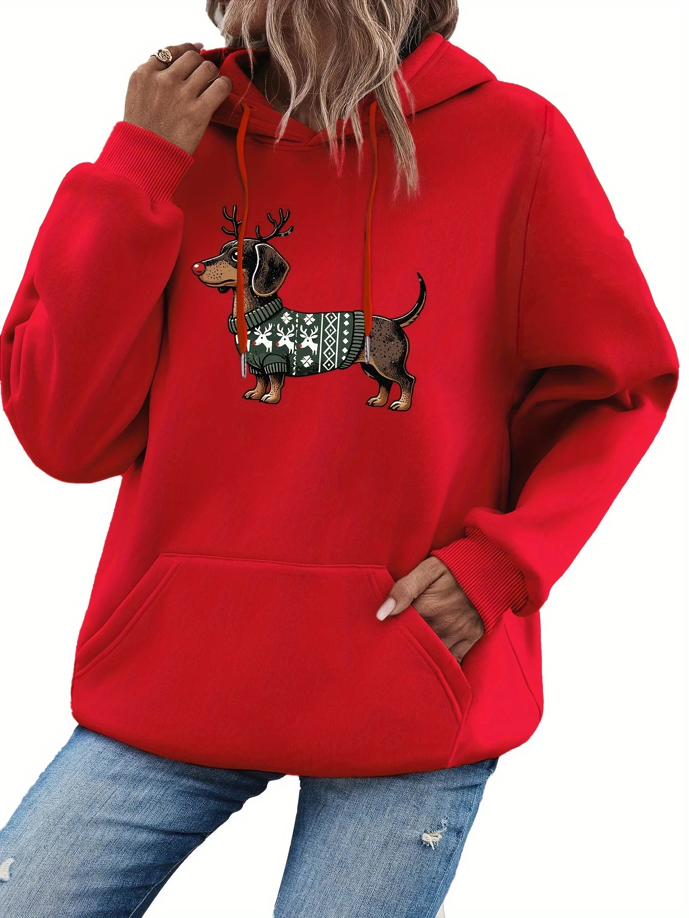 Lässiger Damen-Hoodie mit einem süßen Katzenmuster, Rundhalsausschnitt, langen Ärmeln, ideal für Herbst und Winter, um die Körpertemperatur zu regulieren, normaler Schnitt. – Detail 16