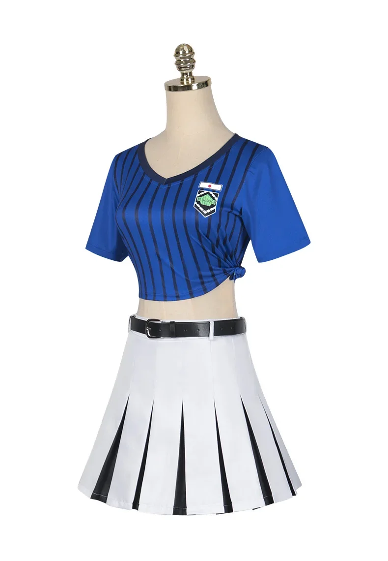 New Anime Bluelock Teikoku ANRI Cheerleading Top Skirt Women Girl School Party Cosplay Costume Performance Uniform Daily Outfit