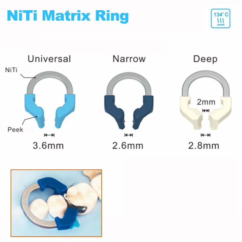

Dental Sectional Matrix Narrow Ring Metal Matrices Matrix Clamp Nickel Titanium Clamping Ring Dentist Tools