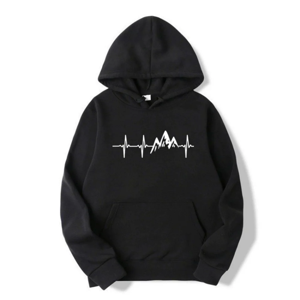 

Мужская модная универсальная толстовка Mountain Heartbeat Spring and Autumn для отдыха и повседневной носки