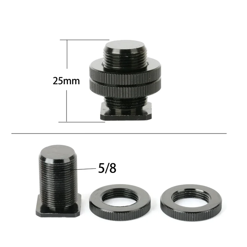 1/4"  3/8"  5/8"inch Tripod Mount Screw with Double Layer to Flash Hot Shoe Adapter Holder Mount Photo Studio Accessories