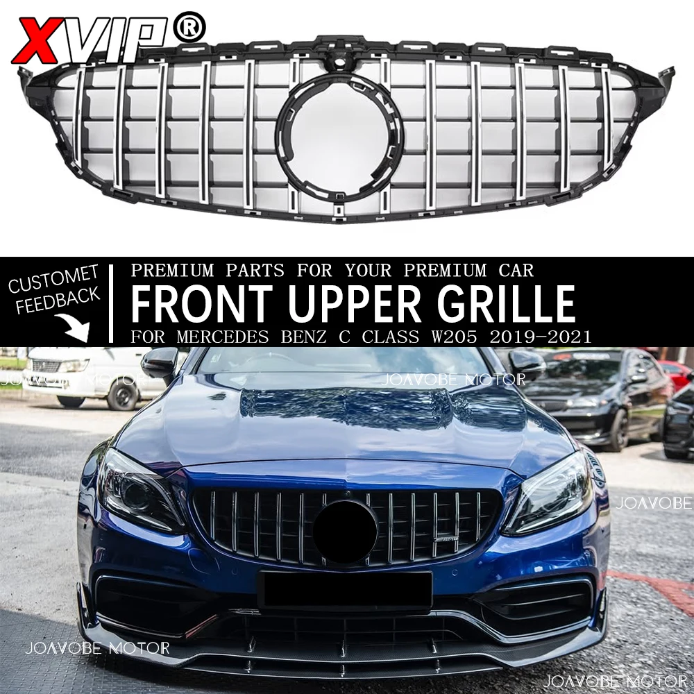

Гоночная решетка XVIP Chrome Silver GTR Style W/360 Автомобильные аксессуары для Mercedes Benz C-Class W205 2019-2021 C180 C200 C300 C43 AMG