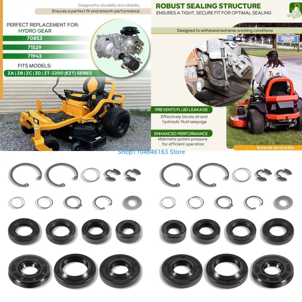 

70853 Hydraulic Gear Seal Replacement Parts For Hydro Gear Models ZC ZD ZT2200 Rubber Steel Construction