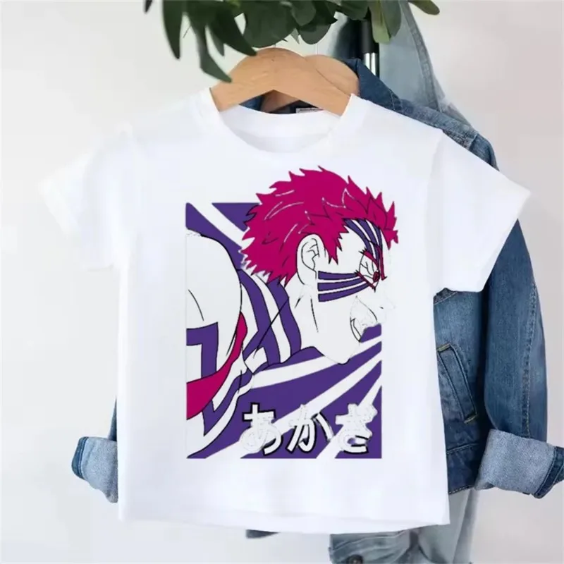 Demon Slayer Tanjiro Kamado Multi Cotton T-Shirt,Boys Girls Harajuku Streetwear Anime Short Sleeve Tee,Retro Casual Children Top