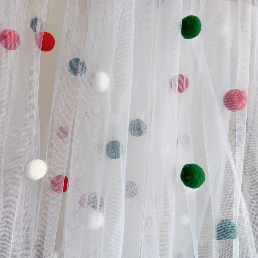 Table Flag 3D Pom-Poms Tablecloth Handmade Decorative Wedding Desktop Decoration Romantic Colorful Table Cover Dining Room