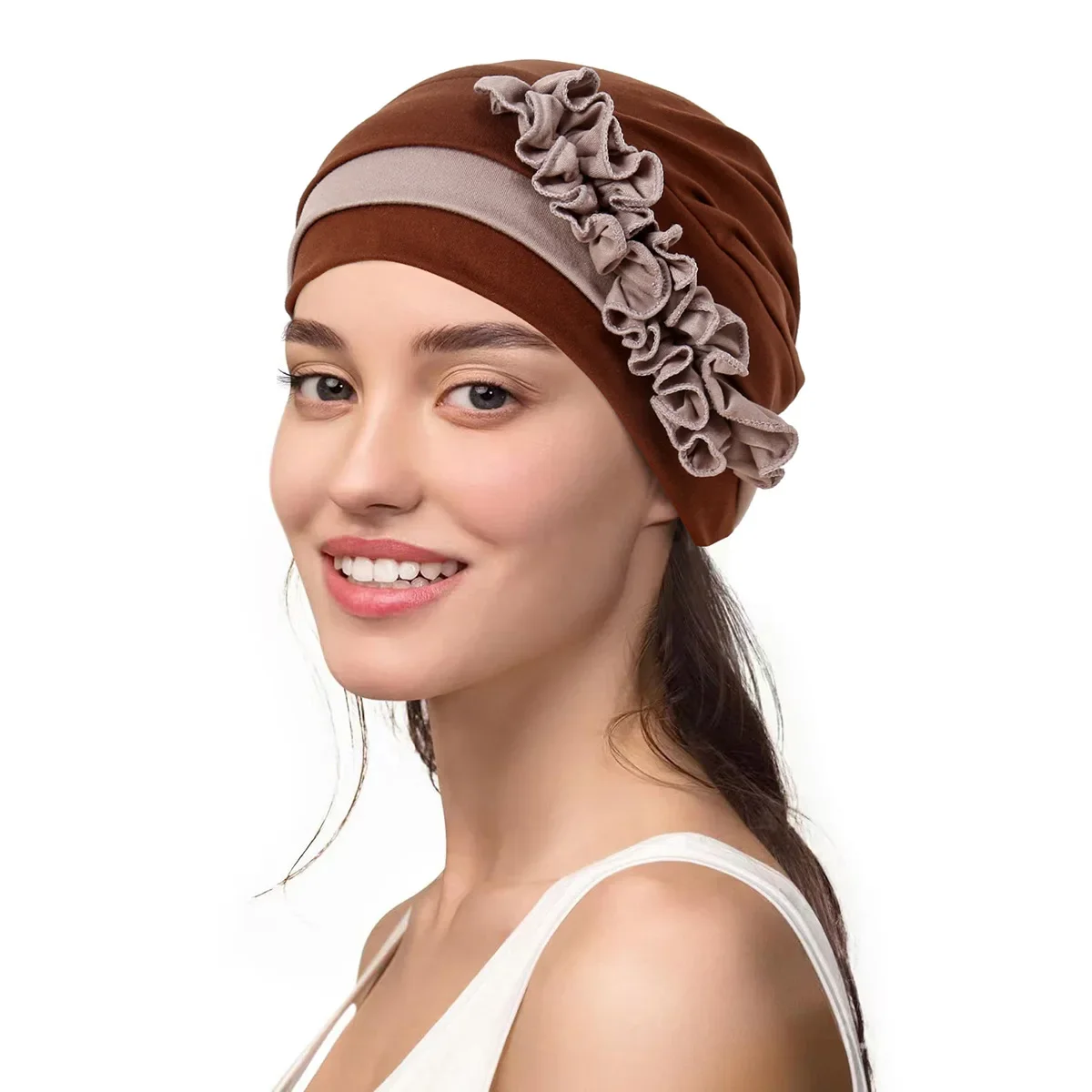 

Women Flower Turban Indian Hat Chemo Cap Muslim Inner Hijab Beanie Bonnet Hair Loss Head Cover Headscarf Headwear Turbante Mujer
