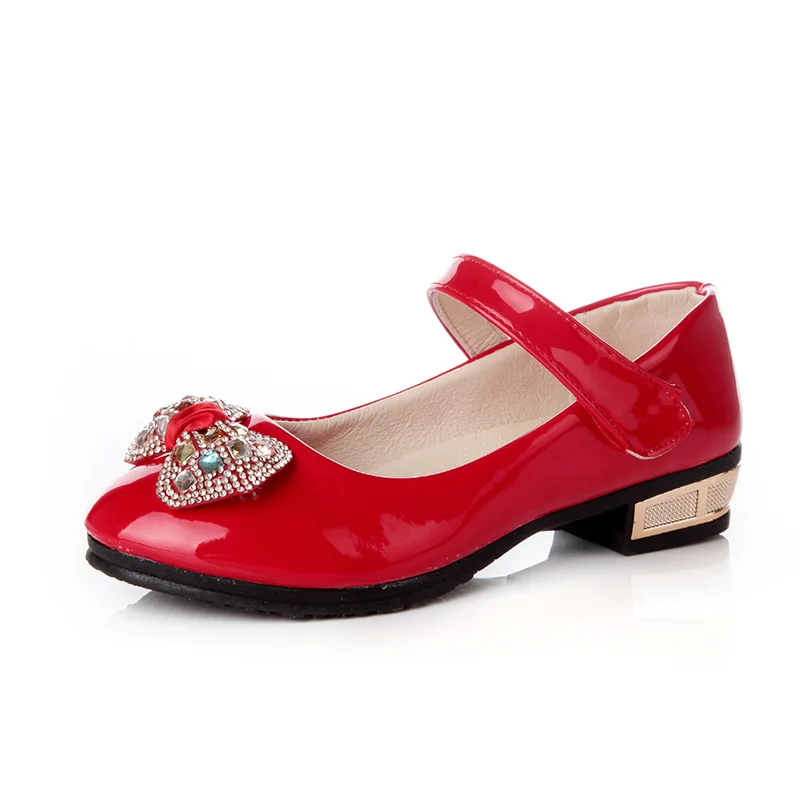 2025 Spring and Autumn Women's Shoes Korean Edition Leather Shoes Student Princess Shoes Red Single Shoes Medium sized Children'