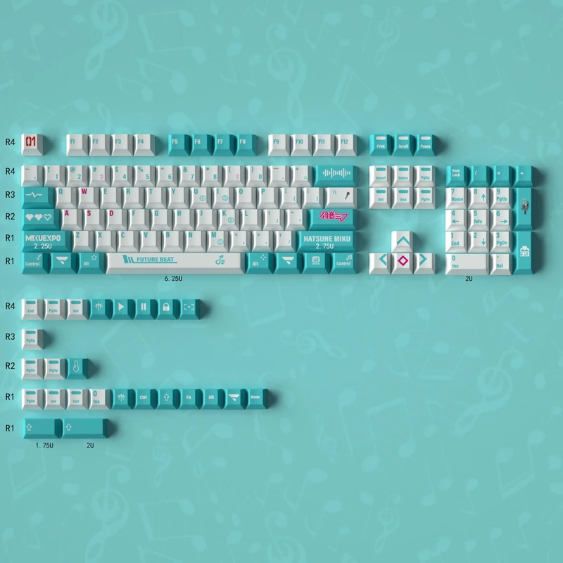 pbt anime keycap grupo teclado mecanico perfil cereja com barra de espaco 625u pbt clones ingles gmk conjunto grande 01